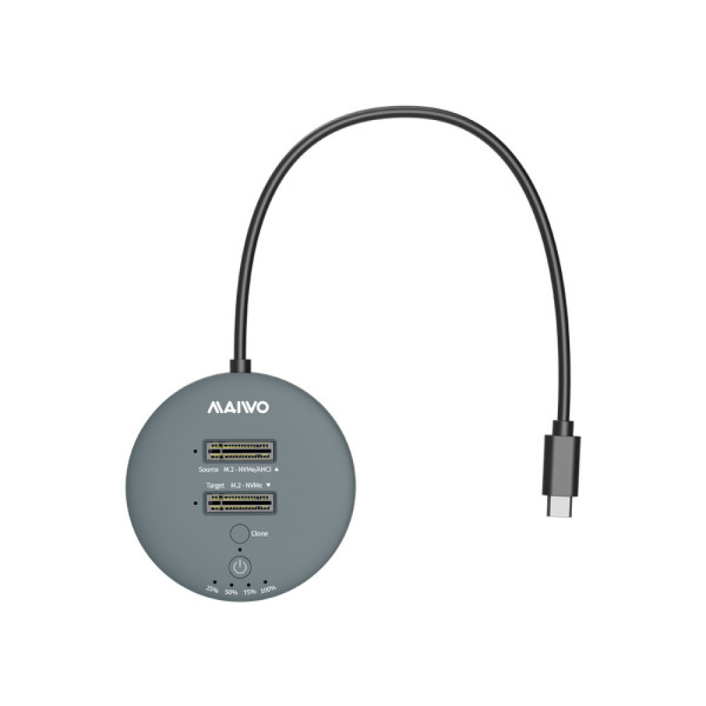 Док-станція для накопичувачів Maiwo 2*NVMe M.2 SSD to USB3.2 Gen2 USB-C 10Gbps (K3026P2 grey)