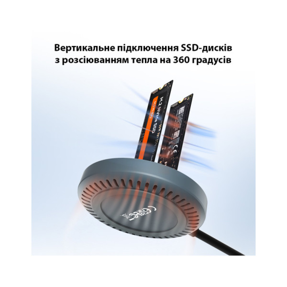 Док-станція для накопичувачів Maiwo 2*NVMe M.2 SSD to USB3.2 Gen2 USB-C 10Gbps (K3026P2 grey)