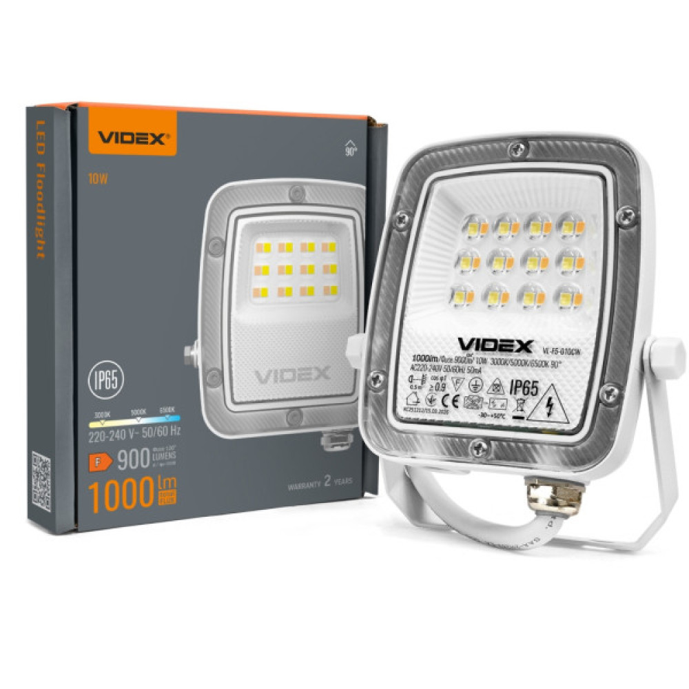 Прожектор Videx F5 10W 3000-5000-6500K 230V White (VL-F5-010CW)