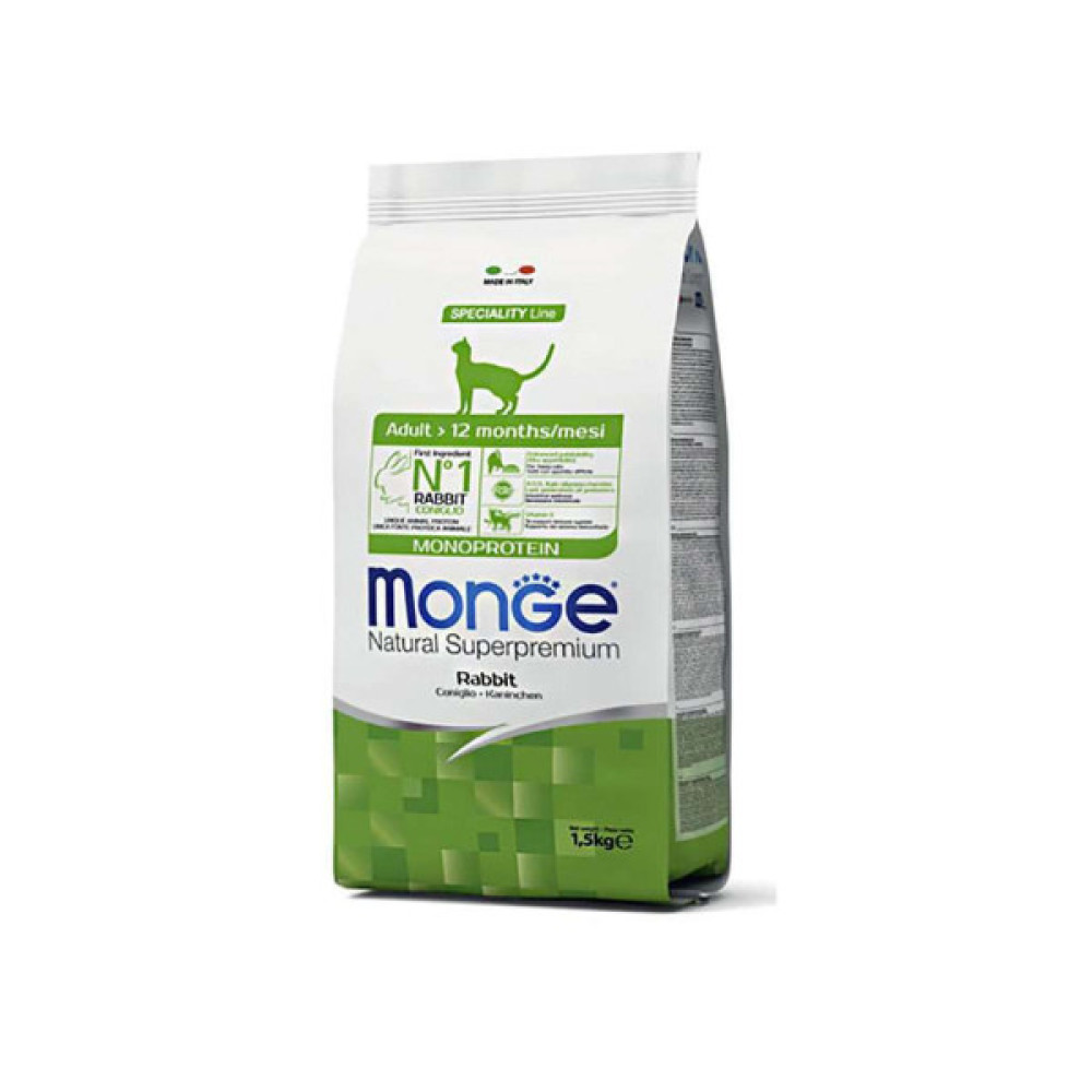Сухий корм для кішок Monge Cat Adult з кроликом 1.5 кг (8009470011945)