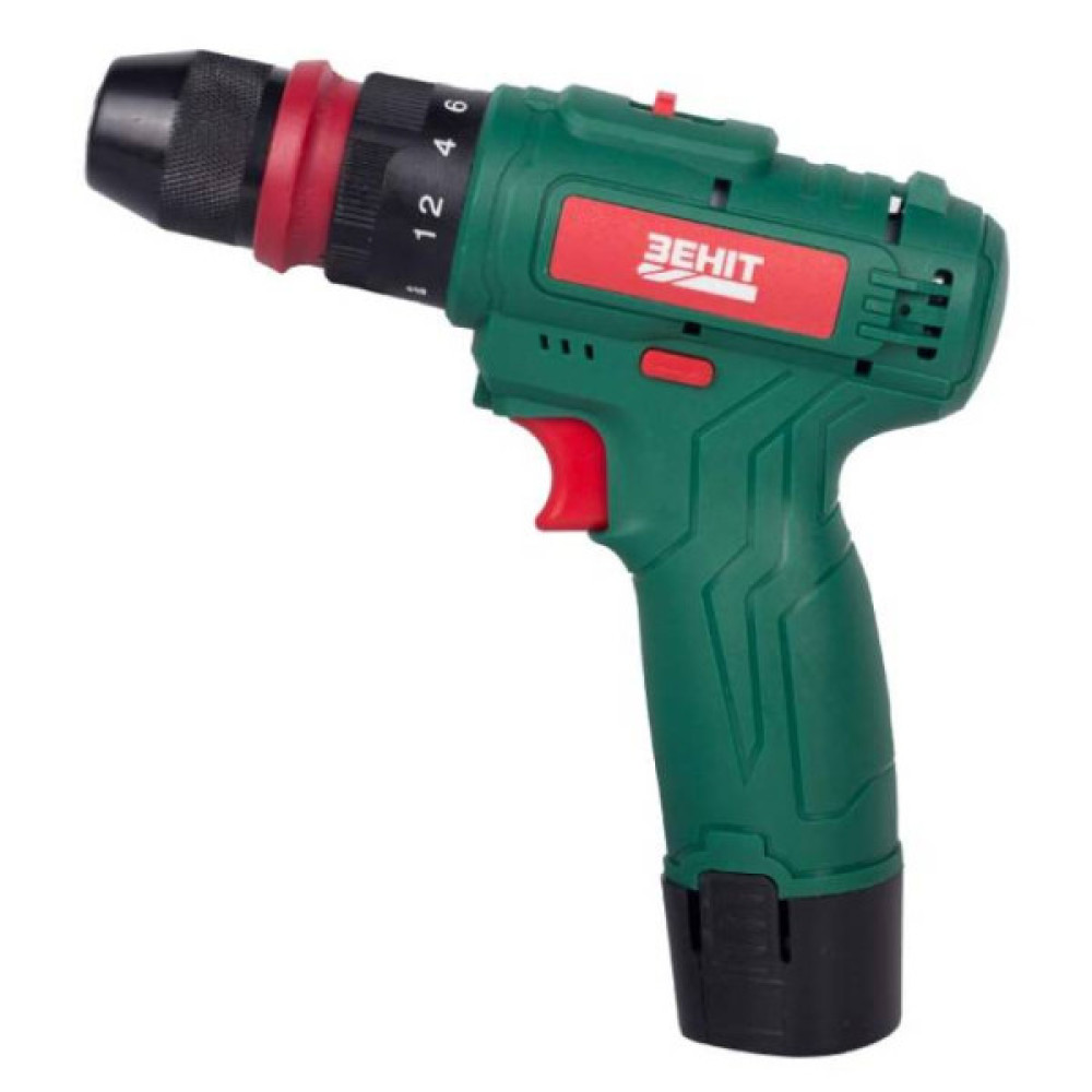 Шурупокрут-дриль акумуляторний Зеніт ЗША-12/15 DFR 12В 2х1.5А·год 18Нм 350·1350об/хв 0.95кг