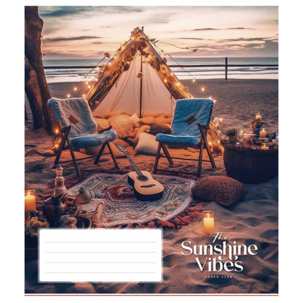 Зошит Школярик Sunshine vibes 48 аркушів клітинка (048-3319K)