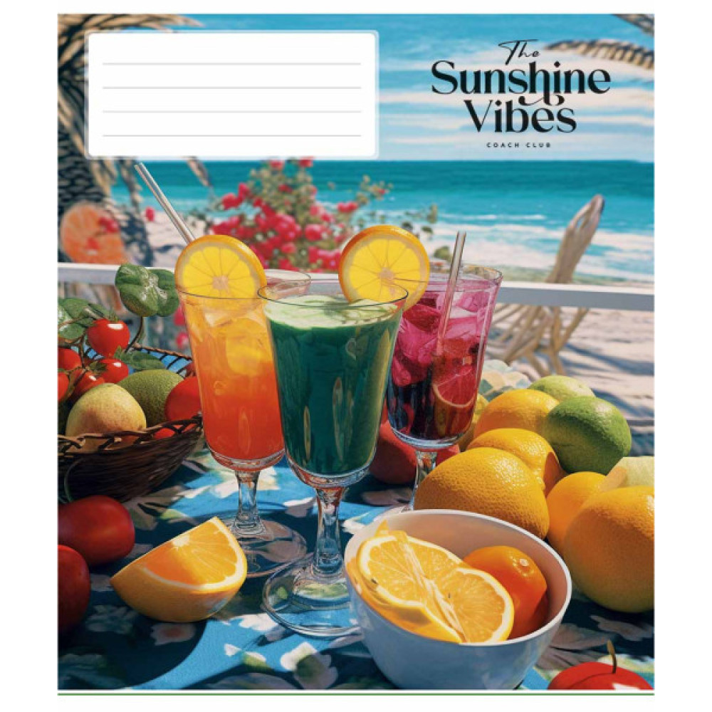 Зошит Школярик Sunshine vibes 48 аркушів клітинка (048-3319K)