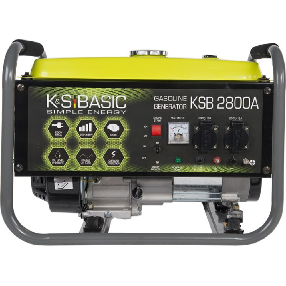 Генератор бензиновий Konner&Sohnen Basic KSB 2800A, 230В, 2.8кВт, ручний стартер, 36.2кг