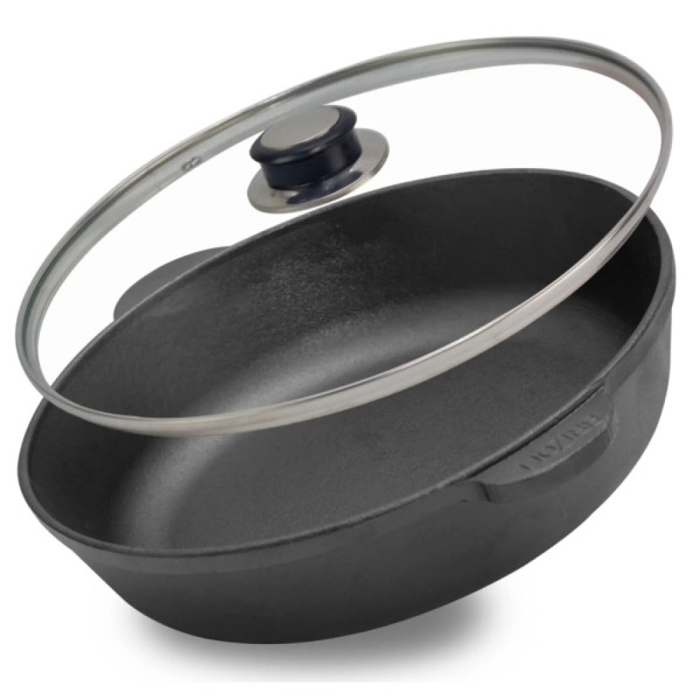 Сковорода Brizoll Monolith чавунна зі скляною кришкою 240х60 мм (M2460U-6)