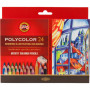 Олівці кольорові Koh-i-Noor Polycolor художні 24 кольорів (3834) Олівці кольорові Koh-i-Noor Polycolor художні 24 кольорів (3834)