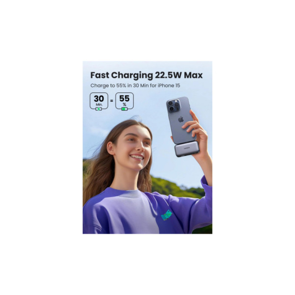 Батарея універсальна Ugreen 5000mAh 22,5W USB-C In/Out, with build-in Type-C connector (PB503) (35338)