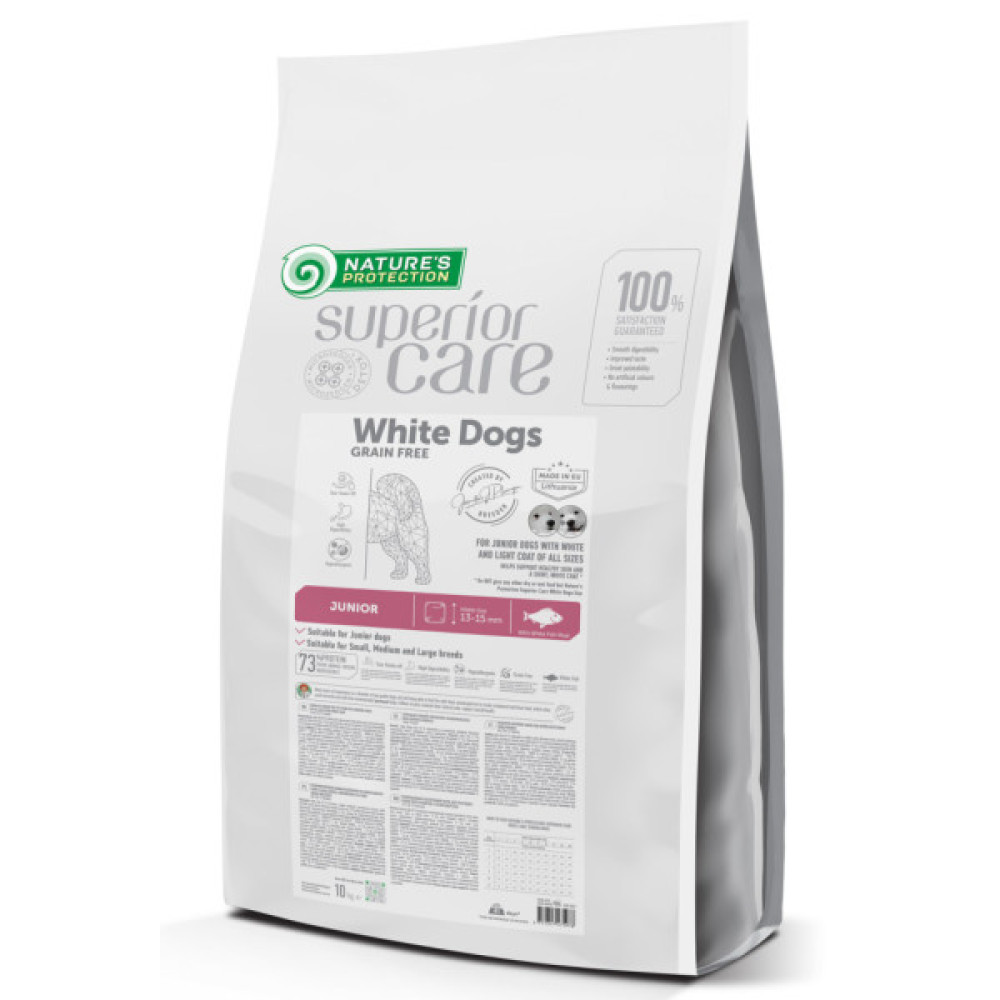 Сухий корм для собак Nature's Protection Superior Care White Dogs Grain Free White Fish Junior All Sizes 17 кг (NPSC47646)