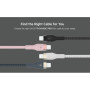 Кабель USB-A > Lightning заряджання/синхронізації Belkin 1м, плетений, силіконовий, з ремінцем на магніті, чорний