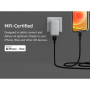 Кабель USB-A > Lightning заряджання/синхронізації Belkin 1м, плетений, силіконовий, з ремінцем на магніті, чорний