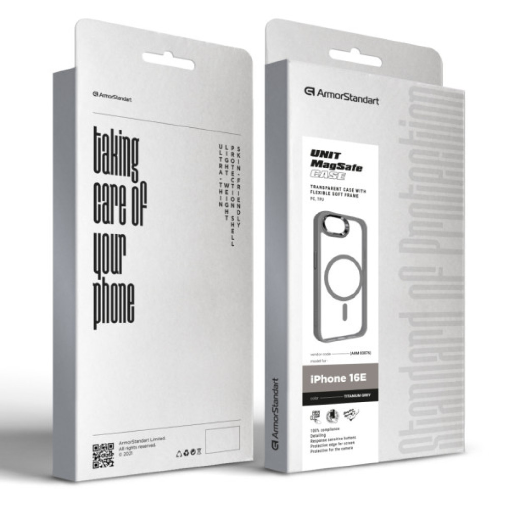 Чохол до мобільного телефона Armorstandart Unit MagSafe Apple iPhone 16e Titanium Grey (ARM83876)