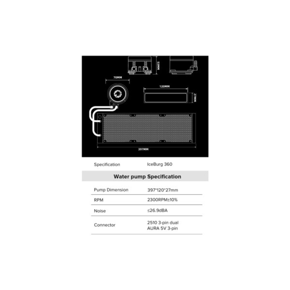 Система рідинного охолодження Gamemax IceBurg 360 Infinity WH