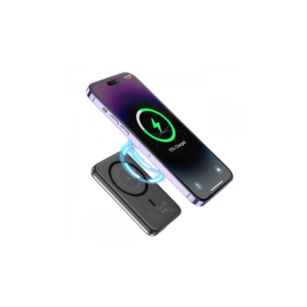 Батарея універсальна Choetech Magnetic Wireless 5000mAh 10W, USB-A,USB-C In/Out (B655 / 6932112104779)