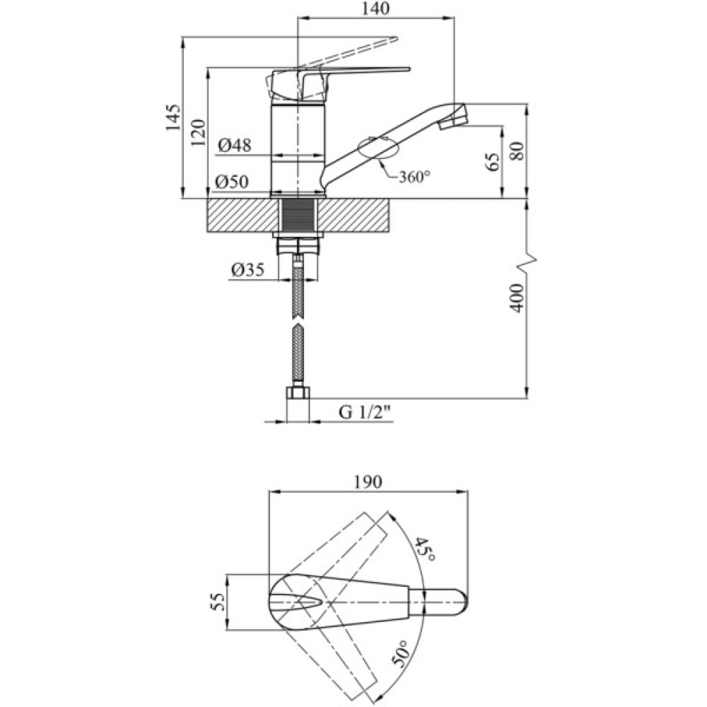 Змішувач Kroner Odra-C010 (CV019267)