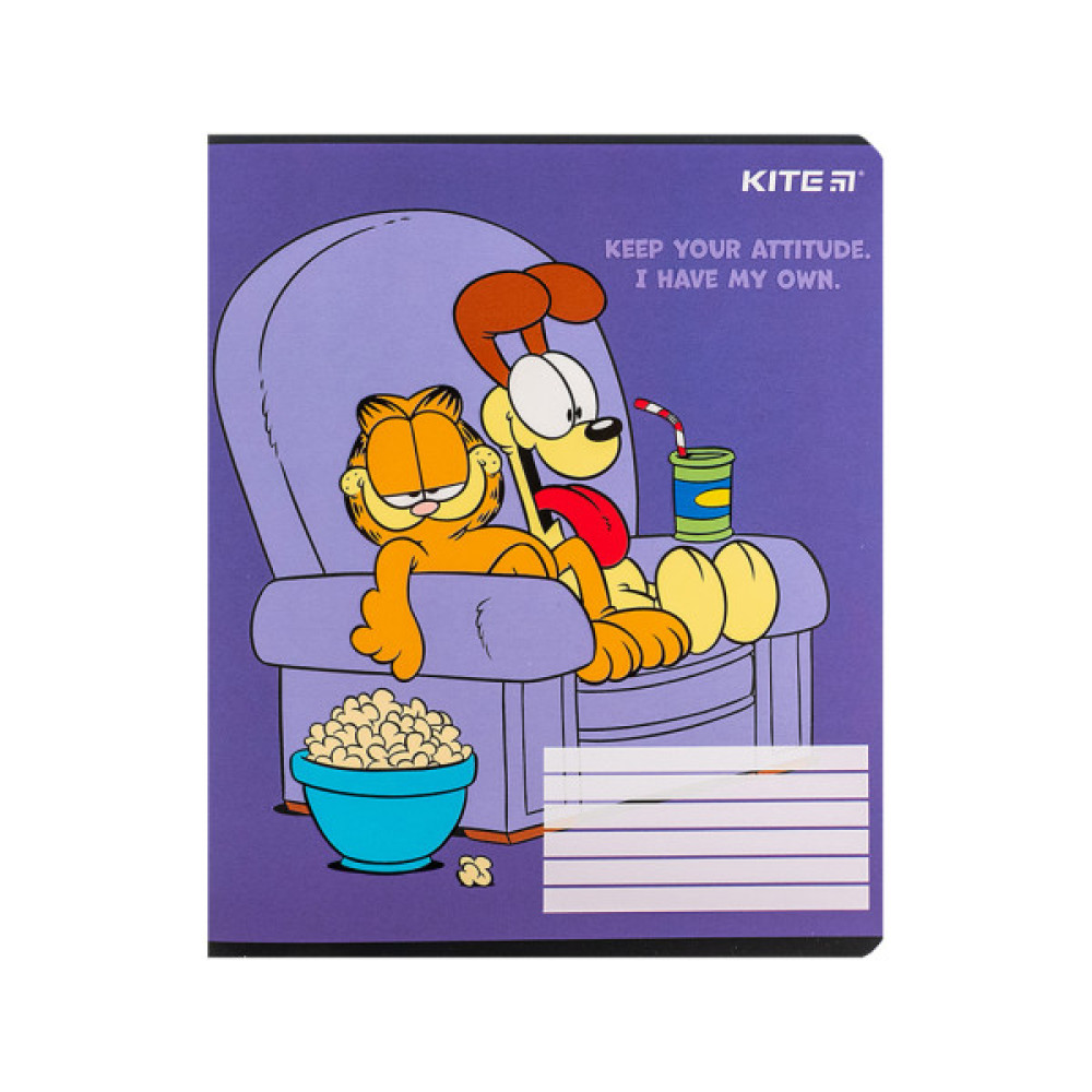 Зошит Kite Garfield, 18 аркушів, лінія (GF24-237)