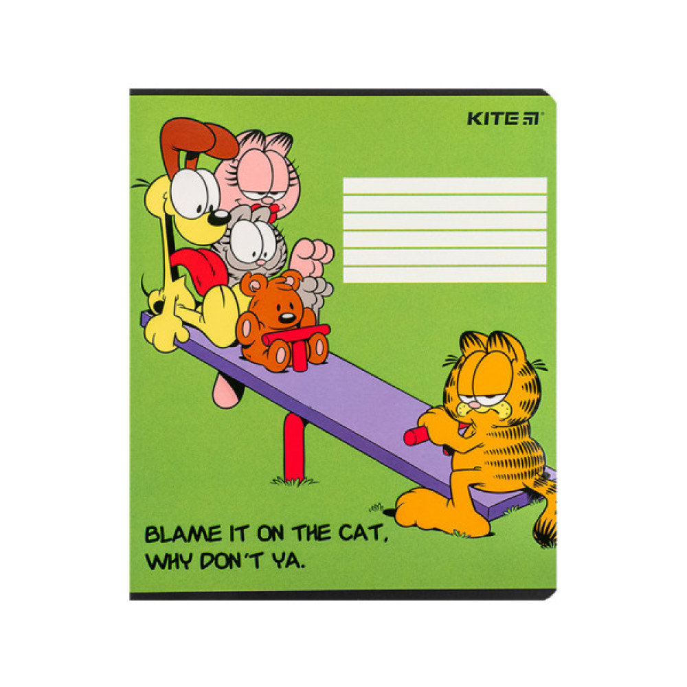 Зошит Kite Garfield, 18 аркушів, лінія (GF24-237)