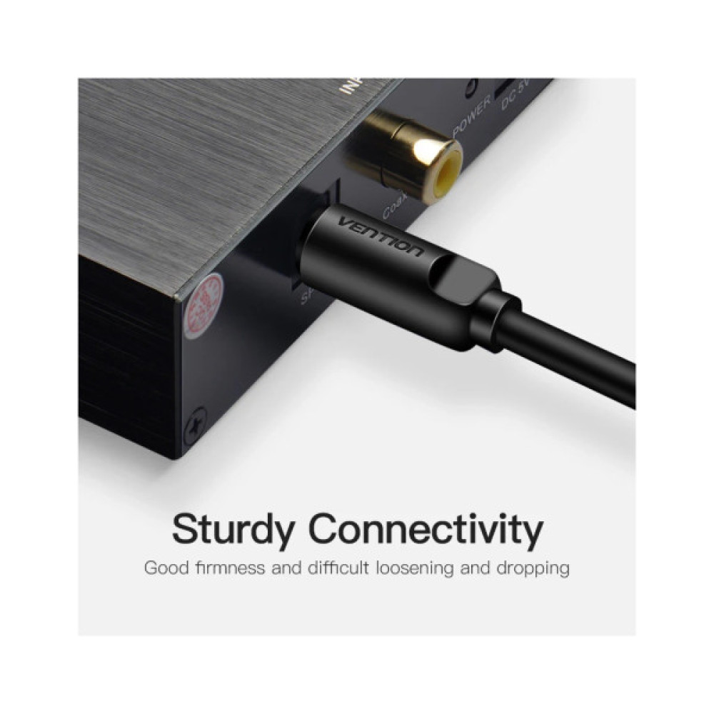 Кабель мультимедійний Optical Toslink 1.5m black Vention (BAEBG)