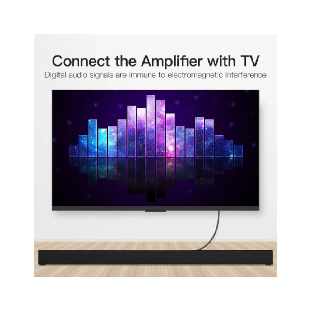 Кабель мультимедійний Optical Toslink 1.5m black Vention (BAEBG)