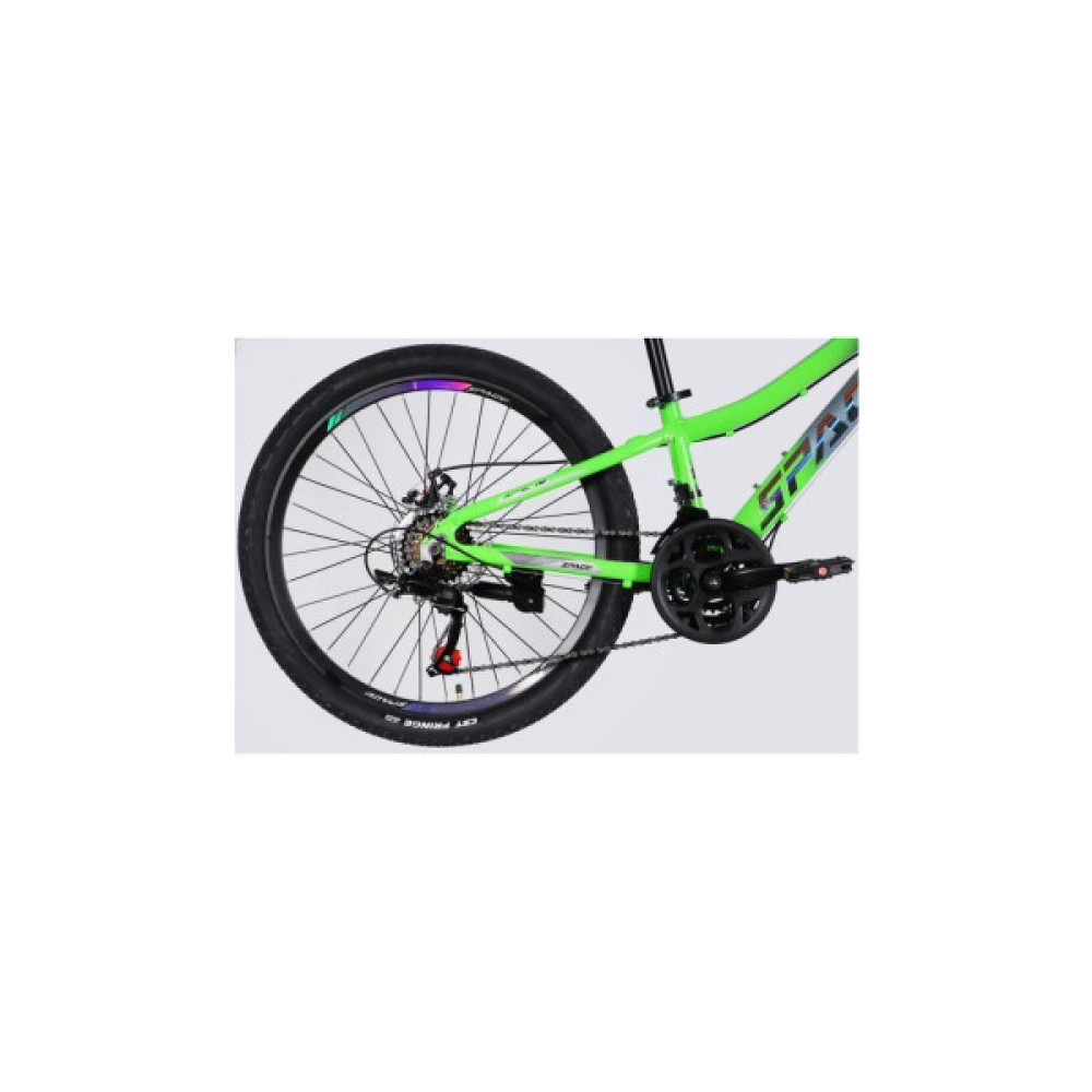 Велосипед Space 24" LYRA DD FR рама-11" AL 2026 сріблясто-зелений (OPS-SP-24-081)