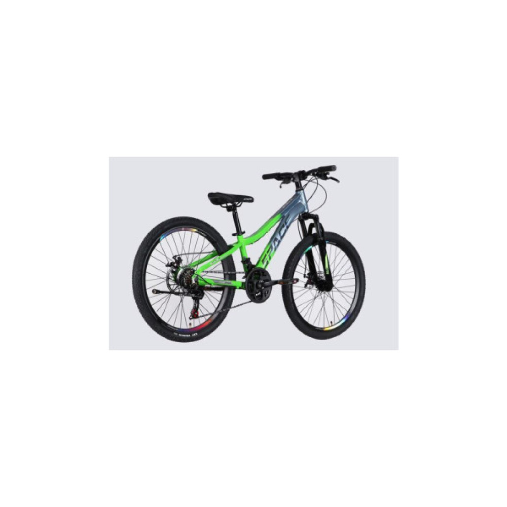 Велосипед Space 24" LYRA DD FR рама-11" AL 2026 сріблясто-зелений (OPS-SP-24-081)