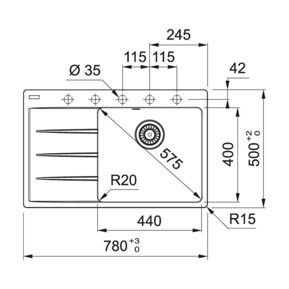 Мийка кухонна Franke Centro CNG 611-78 TL (114.0630.467)