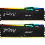 Пам'ять ПК Kingston DDR5 64GB KIT (32GBx2) 6400 FURY Beast RGB XMP Пам'ять ПК Kingston DDR5 64GB KIT (32GBx2) 6400 FURY Beast RGB XMP