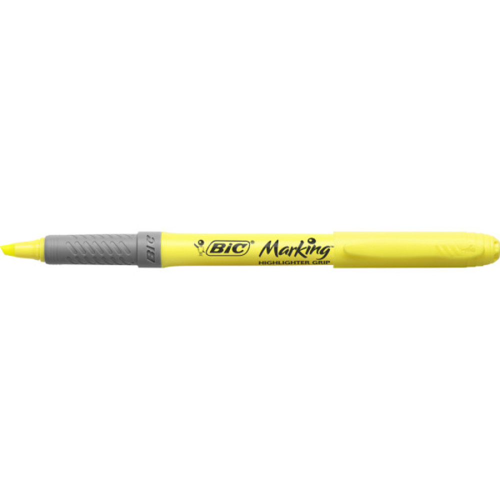 Маркер Bic текстовиділювач Grip, жовтий (bc811935)