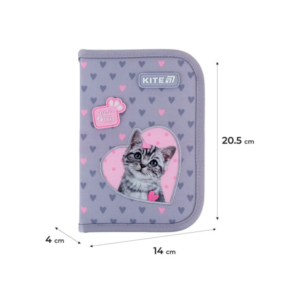 Пенал Kite 621 Studio Pets, 1 відділення, 1 відворот (SP25-621)