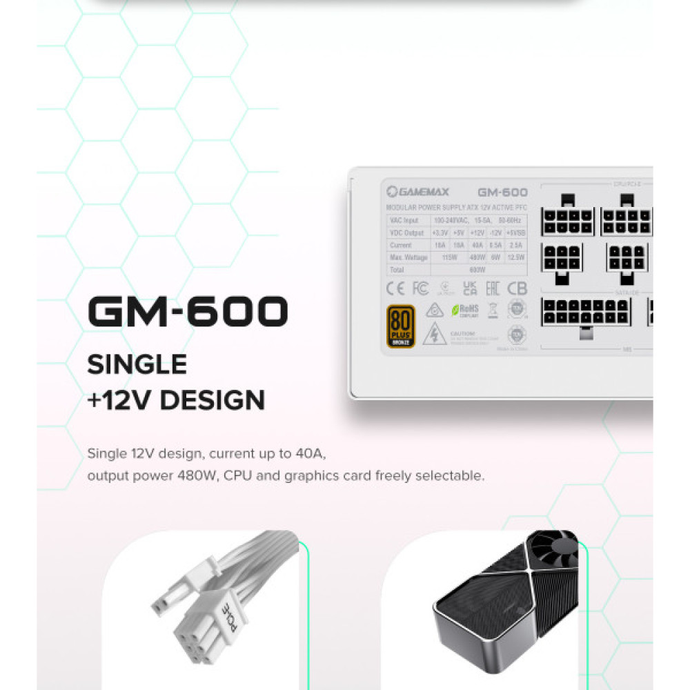 GAMEMAX GM-600 Modular white