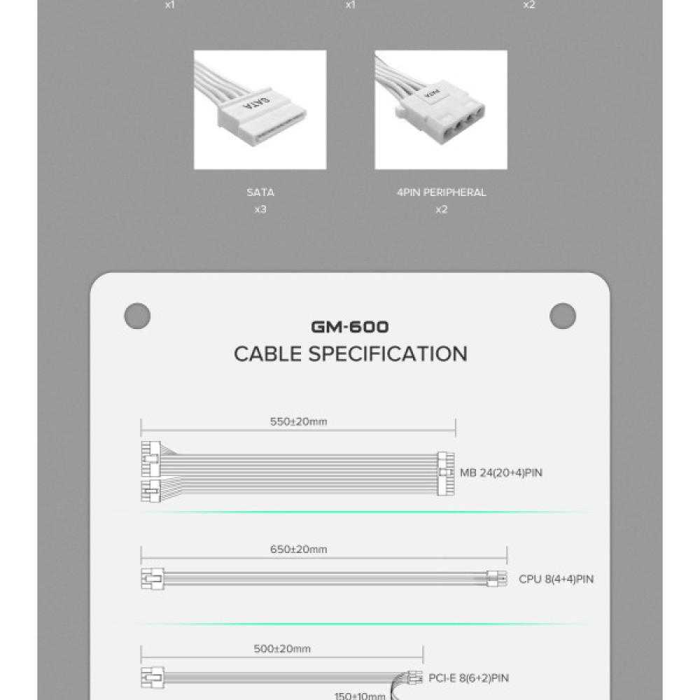GAMEMAX GM-600 Modular white