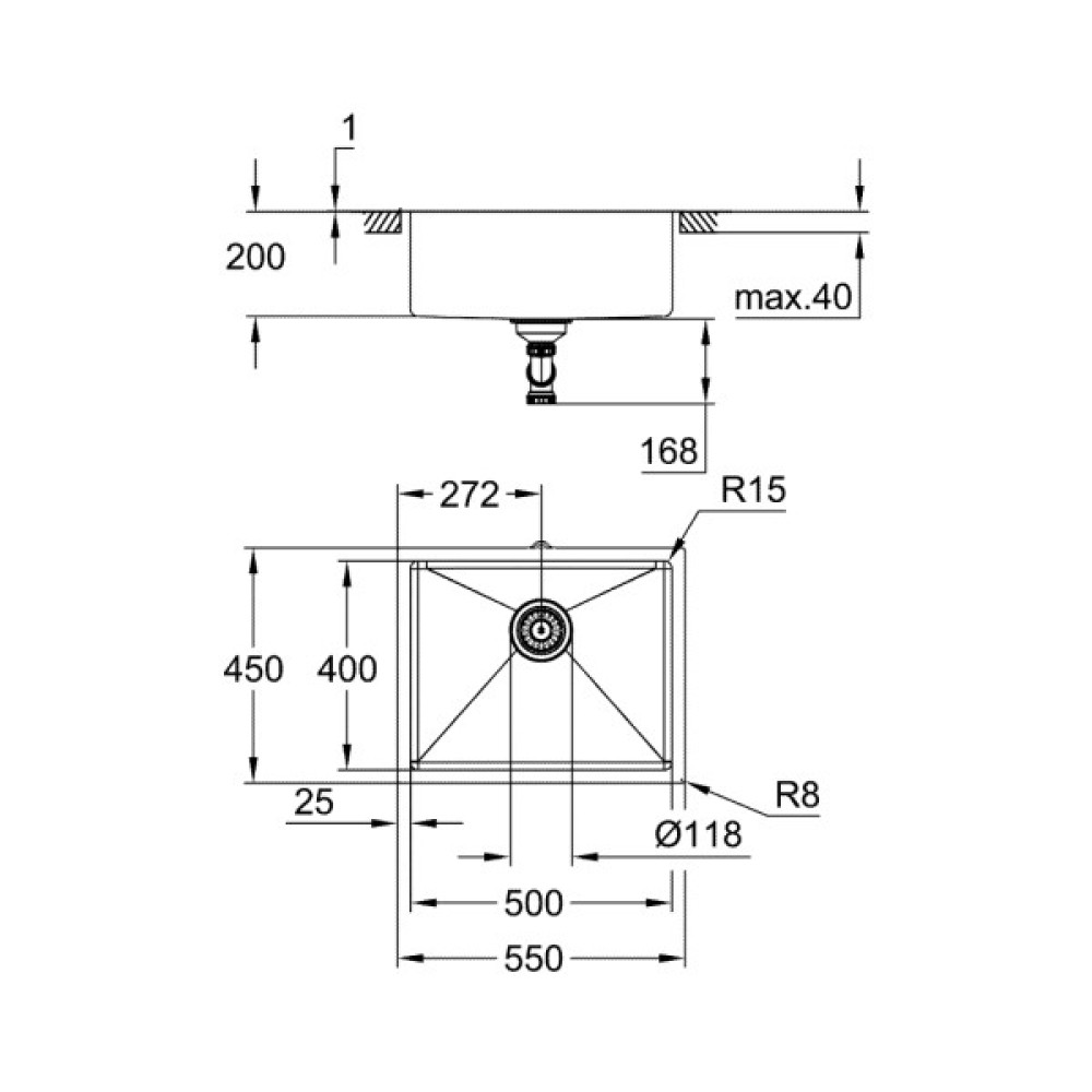 Мийка кухонна Grohe K700U (31574SD1)
