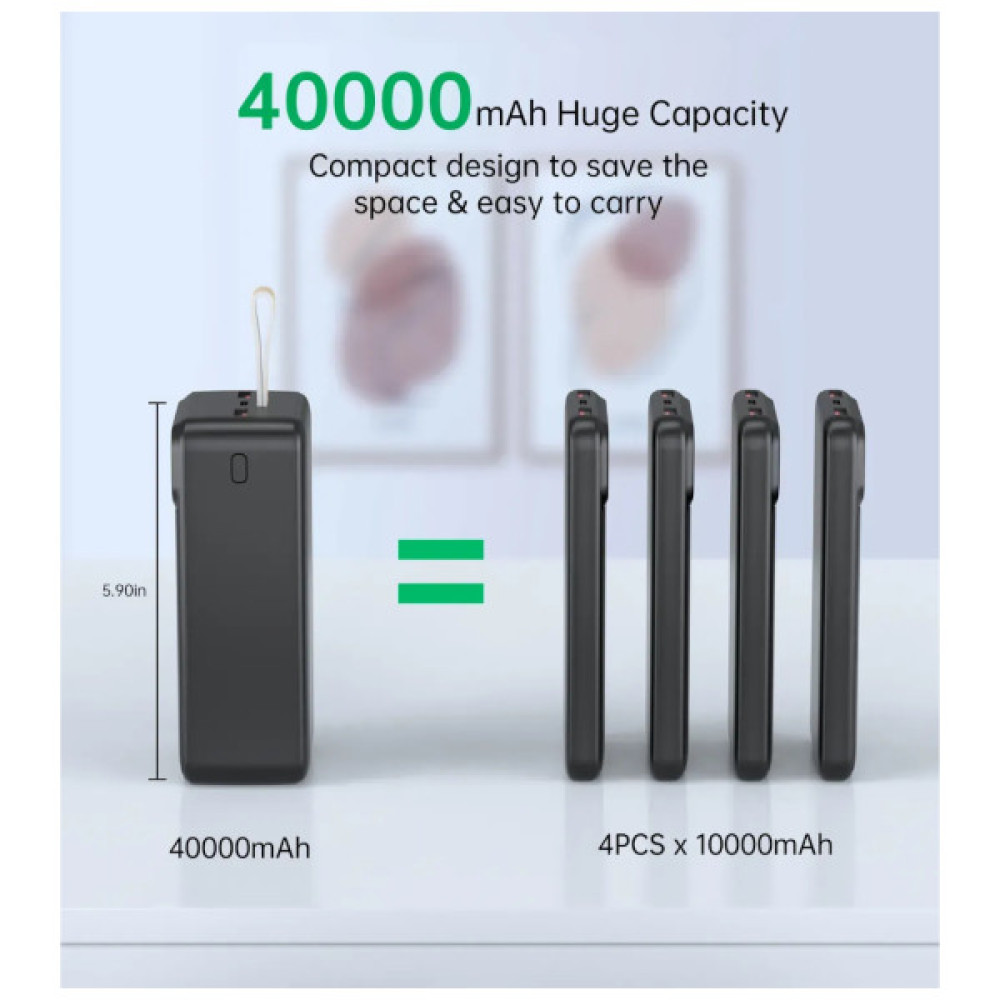 Батарея універсальна Choetech 40000mAh, PD/22.5W, QC, AFC (B731)