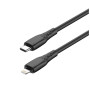 Дата кабель USB-C to Lightning 1.0m PD30W textured PVC black ColorWay (CW-CBPDCL094-BK)