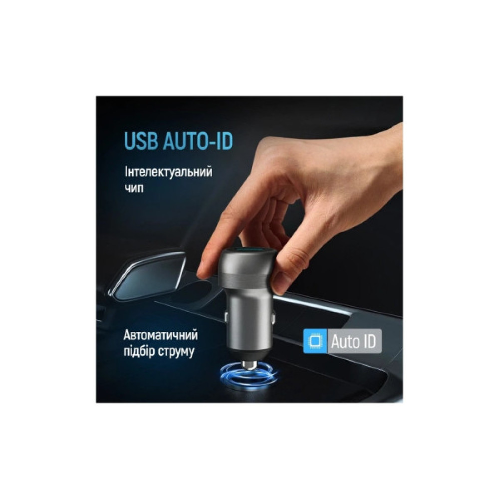 Зарядний пристрій ColorWay USB-C PD35W + USB QC3.0 car adapter (CW-CHA066PD-GR)