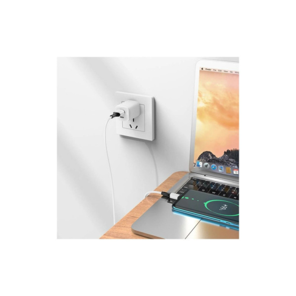 Дата кабель USB 2.0 AM to USB-C 1.0m 3A silicone white BOROFONE (6974443384796)
