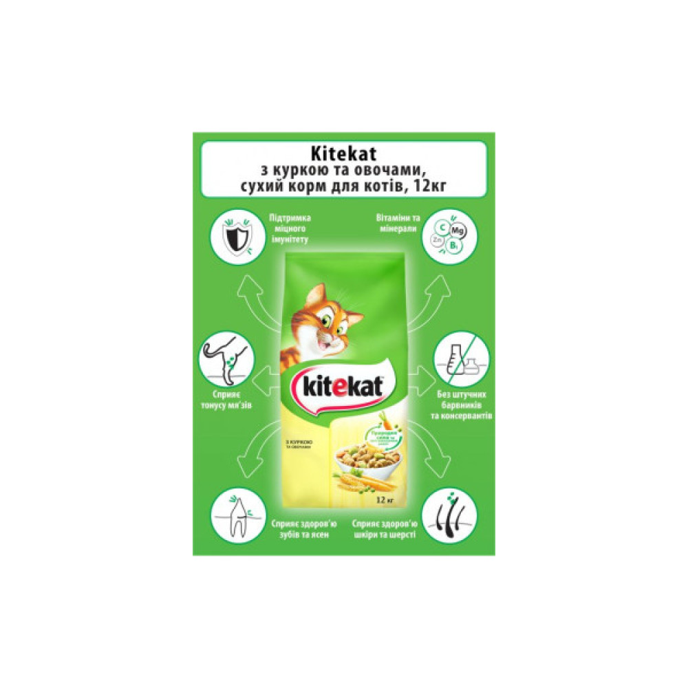 Сухий корм для кішок Kitekat Курка з овочами 12 кг (5900951013072)