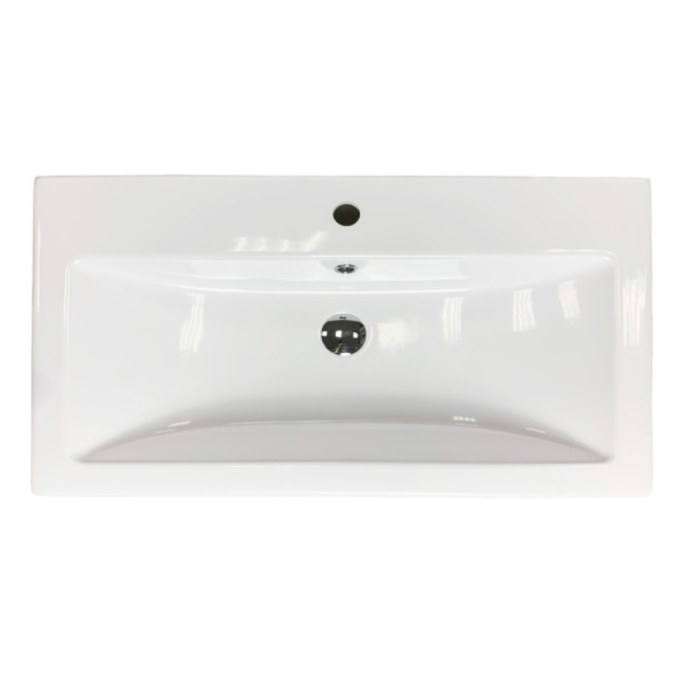 Раковина, умивальник Adamant CERS, штучний камінь, прямокут., з отвором для змішувача, з отвором для переливу, 895x450x158мм, накладний, білий