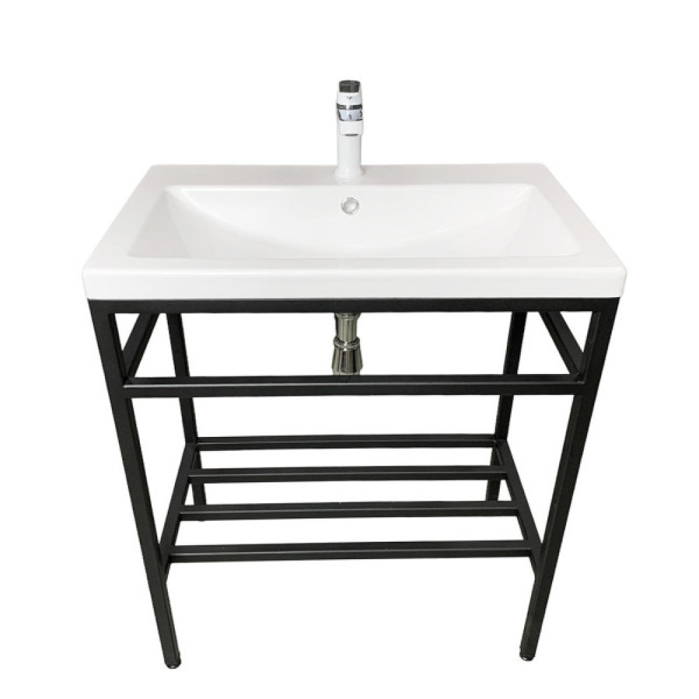 Раковина, умивальник Adamant CERS, штучний камінь, прямокут., з отвором для змішувача, з отвором для переливу, 895x450x158мм, накладний, білий