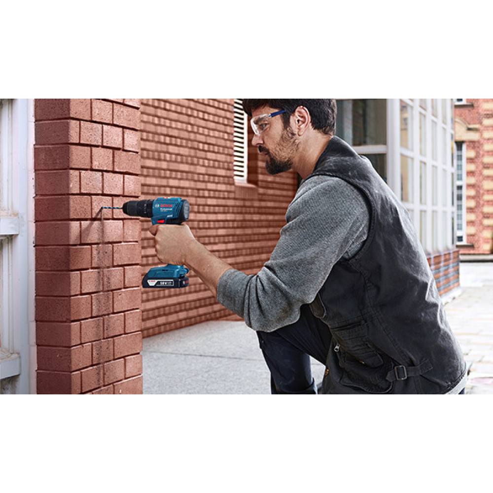 Шурупокрут-дриль ударний акумуляторний Bosch Professional GSB 185-LI 18В 2х2.0А·год 50Нм 500·1900об·хв кейс 1кг
