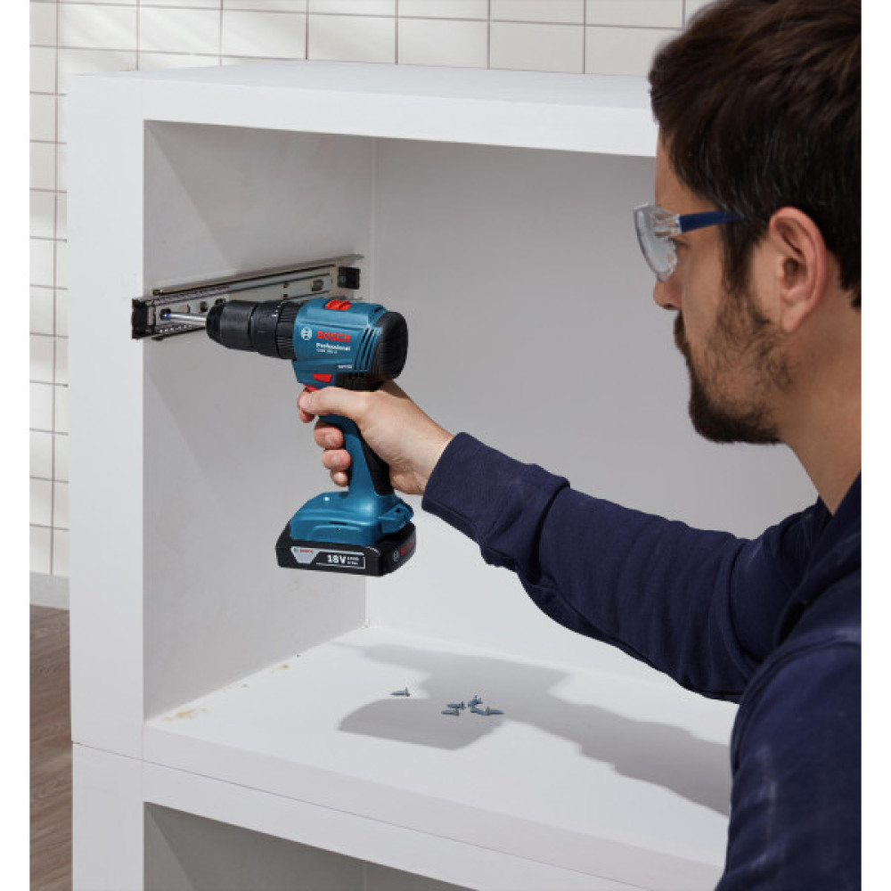 Шурупокрут-дриль ударний акумуляторний Bosch Professional GSB 185-LI 18В 2х2.0А·год 50Нм 500·1900об·хв кейс 1кг