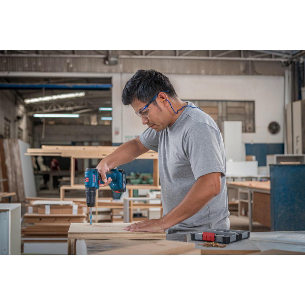 Шурупокрут-дриль ударний акумуляторний Bosch Professional GSB 185-LI 18В 2х2.0А·год 50Нм 500·1900об·хв кейс 1кг