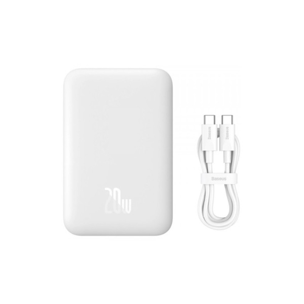 Батарея універсальна Baseus Magnetic Wireless Mini Air 6000mAh 20W PD, QC, Qi-15W, White (6932172641429)