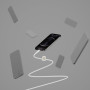 Кабель Belkin USB-C > Lightning заряджання/синхронізації 30Вт PD, 1м, плетений, силіконовий, з ремінцем на магніті, білий
