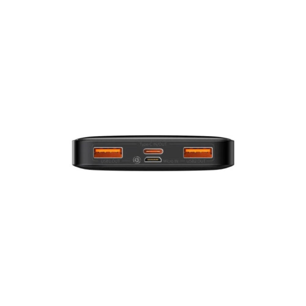 Батарея універсальна Baseus Bipow 10000mAh, 15W, MicroUSB, 2*USB, Type-C, black (PPBD050001)
