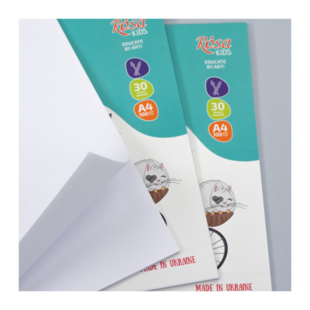 Альбом для малювання Rosa Kids склейка Cats on a Вicycle А4 30 аркушів (4823098543022)
