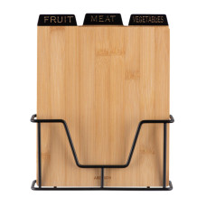 Дошка для нарізання Ardesto Midori, Набір 3шт, 23.5х7.5х27см, бамбук, метал (AR1427B)