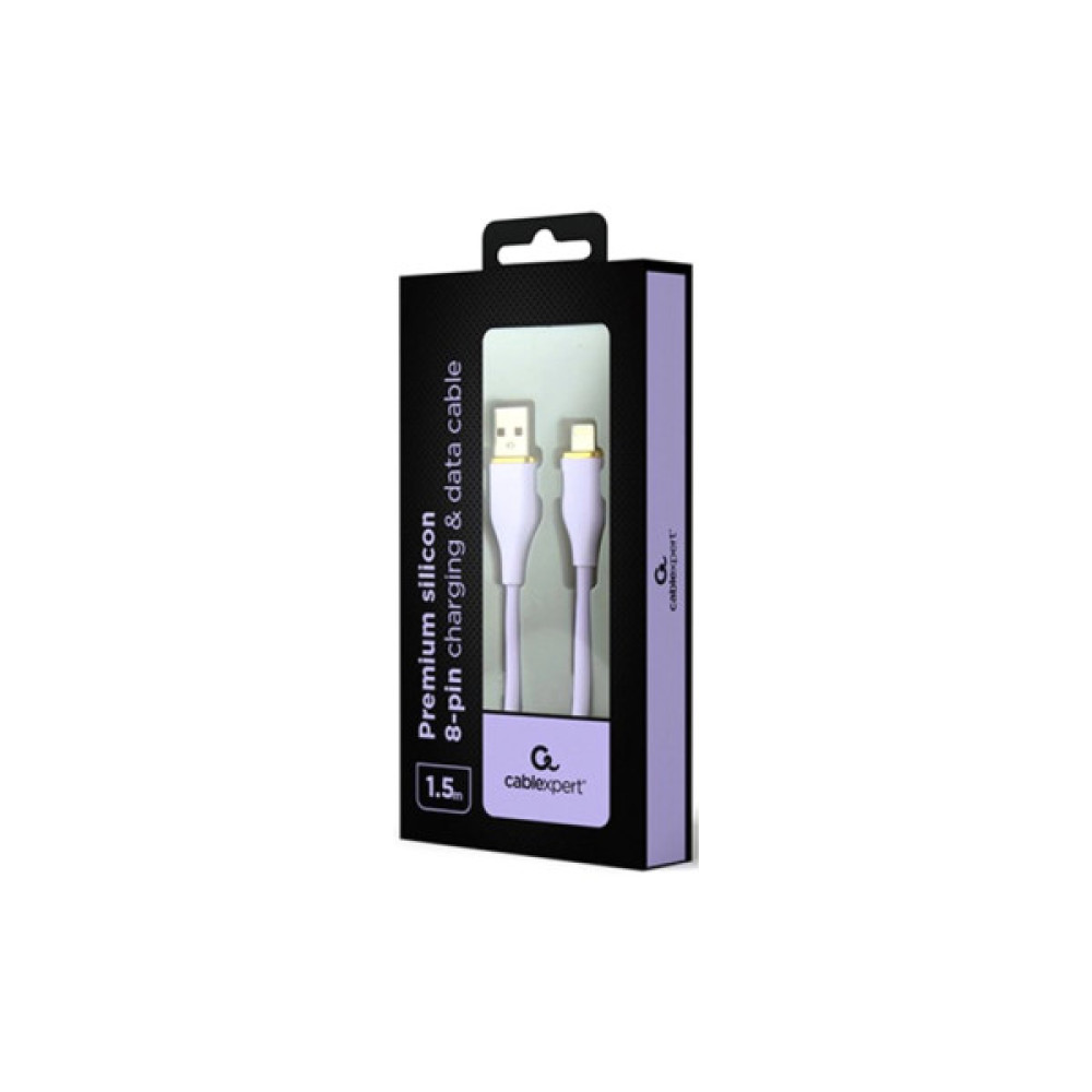 Дата кабель USB 2.0 AM to Lightning 1.5m 2.1A Cablexpert (CC-USB2S-AM8PM-1.5M-P)