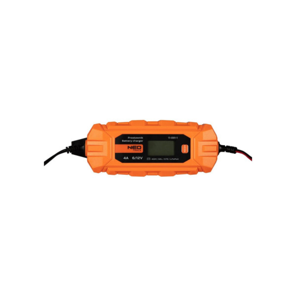 Зарядний пристрій для автомобільного акумулятора Neo Tools 4A/70Вт, 3-120Ah, для кислотних/AGM/GEL (11-891)
