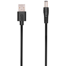 Кабель USB-A > DC 5.5х2.5мм живлення 2Е 1м, 5В/1.5A, чорний