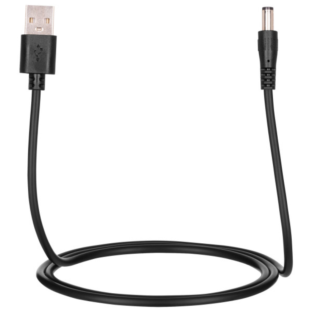Кабель USB-A > DC 5.5х2.5мм живлення 2Е 1м, 5В/1.5A, чорний